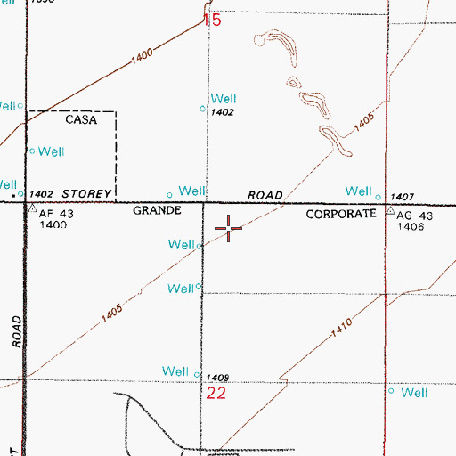 Topographic Map of Vista Grande High School, AZ