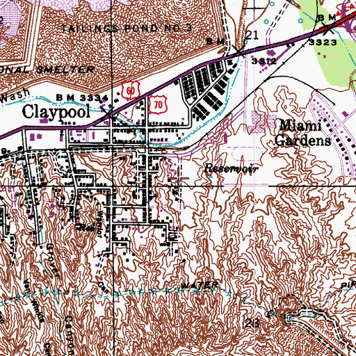 Topographic Map of Las Lomas Elementary School, AZ