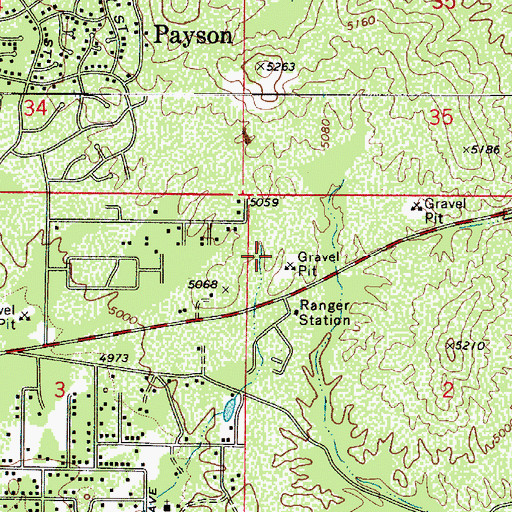 Topographic Map of Gila Community College Payson Campus, AZ