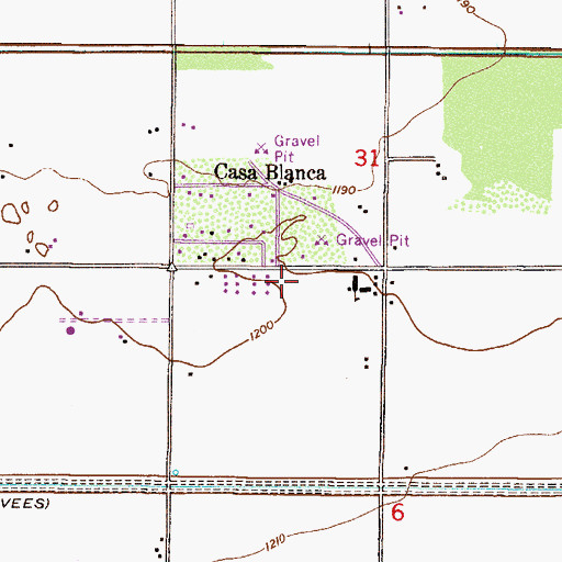 Topographic Map of Casa Blanca Middle School, AZ