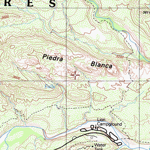 Topographic Map of Piedra Blanca, CA