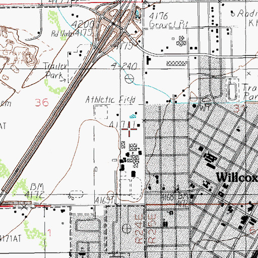 Topographic Map of Cochise College - Willcox Center, AZ