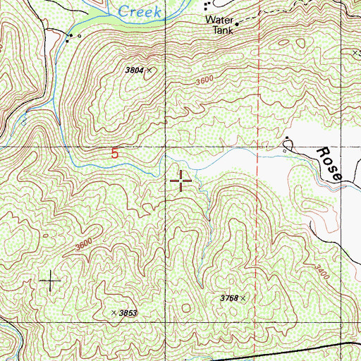 Topographic Map of Rose Valley, CA