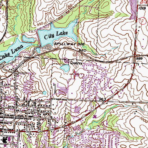 Topographic Map of Harrisonville Schools Cass Career Center, MO