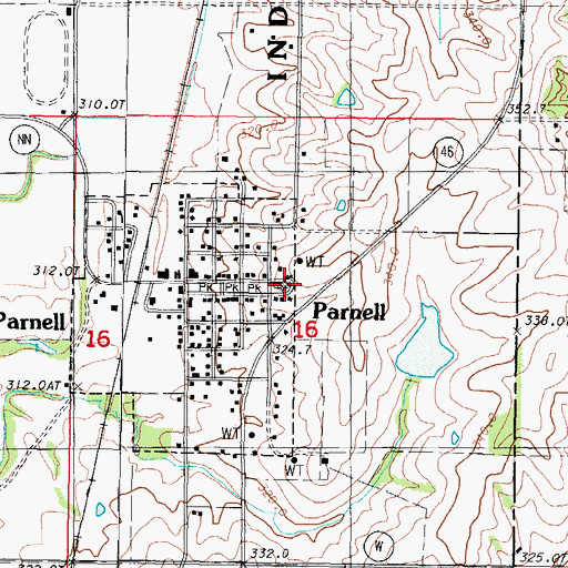 Topographic Map of Parnell Elementary School, MO