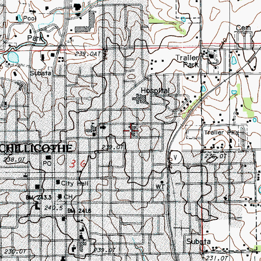 Topographic Map of Field Elementary School, MO