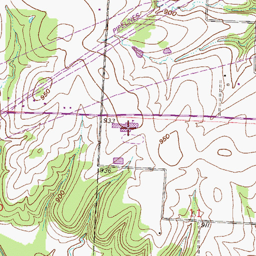 Topographic Map of Midway High School, MO