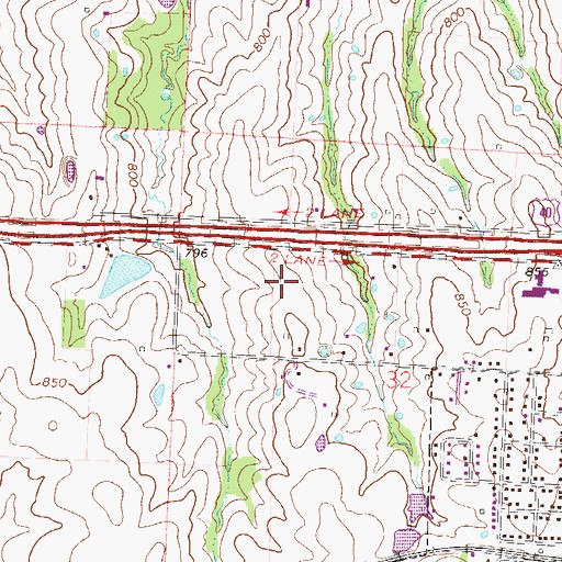 Topographic Map of Midwestern Christian Academy, MO