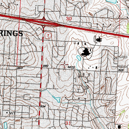 Topographic Map of Timothy Lutheran School, MO