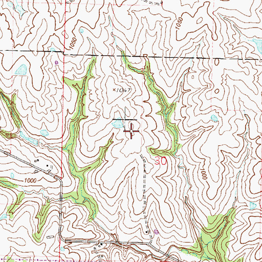 Topographic Map of Bell Prairie Elementary School, MO