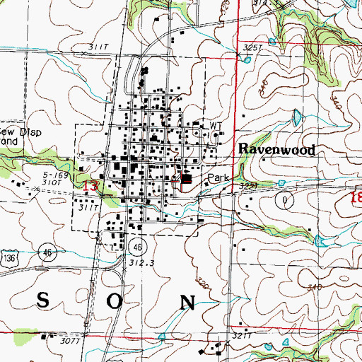 Topographic Map of Northeast Nodaway High School, MO