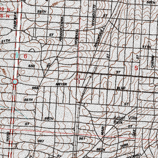 Topographic Map of Border Star Montessori School, MO