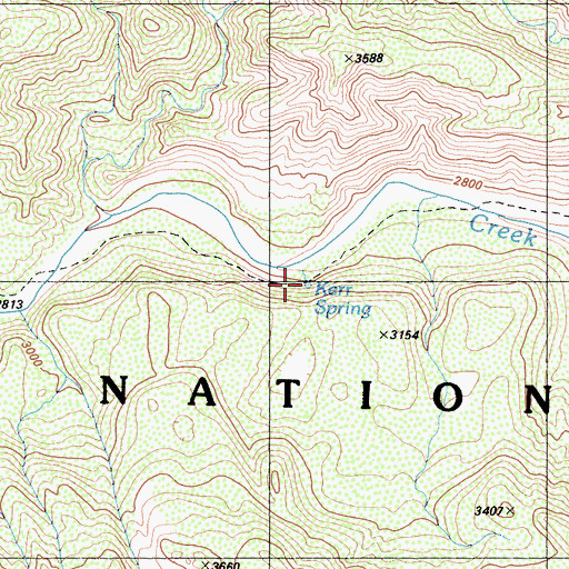 Topographic Map of Kerr Spring, CA