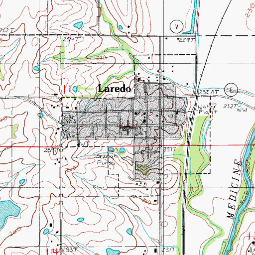 Topographic Map of Laredo Elementary School, MO