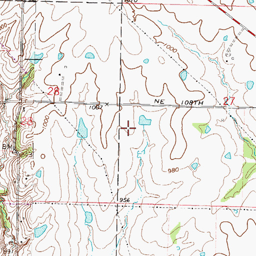 Topographic Map of Kellybrook Elementary School, MO