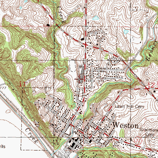 Topographic Map of West Platte High School, MO