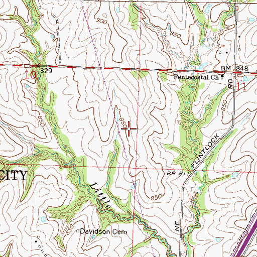 Topographic Map of Liberty Oaks Elementary School, MO