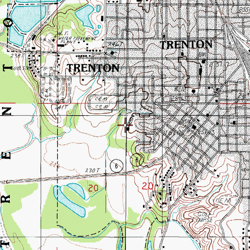 Topographic Map of S M Rissler Elementary School, MO