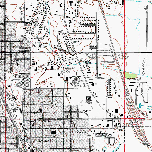 Topographic Map of Trenton High School, MO