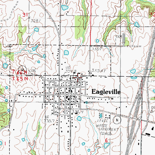 Topographic Map of North Harrison Elementary School, MO