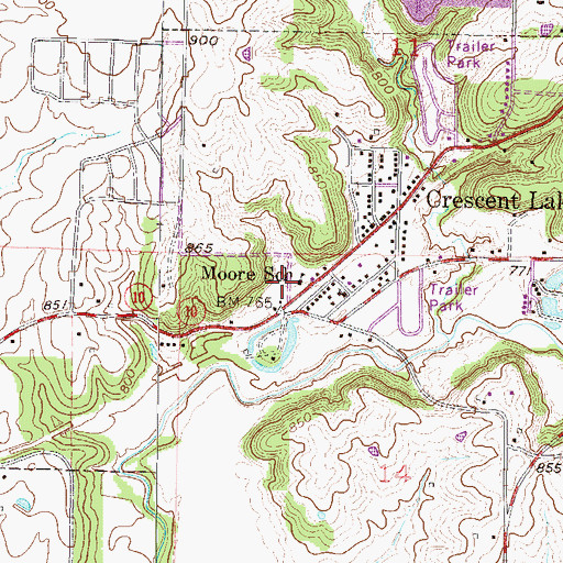 Topographic Map of Crescent Lake Christian Academy, MO