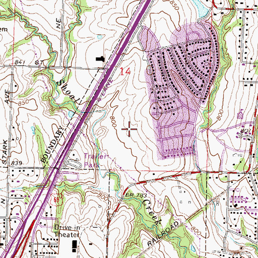 Topographic Map of South Valley Junior High School, MO