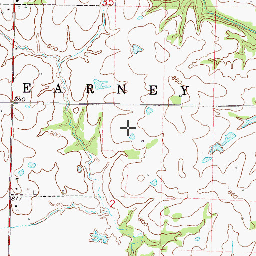 Topographic Map of Kearney High School, MO