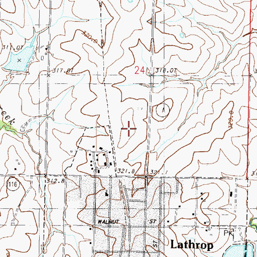 Topographic Map of Lathrop High School, MO