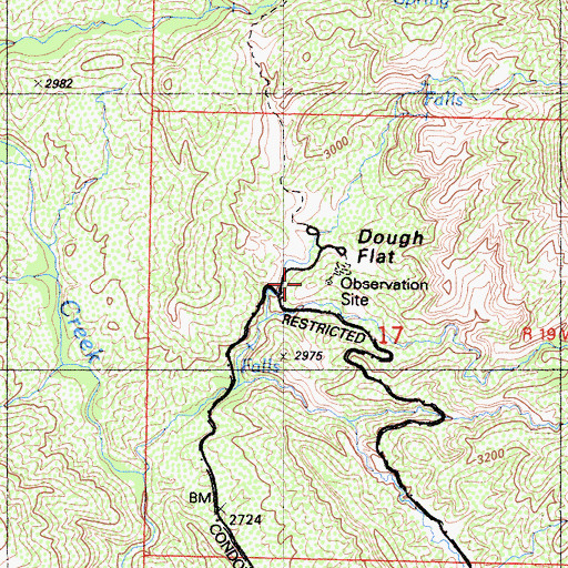 Topographic Map of Dough Flat Observation Site, CA