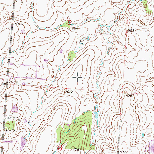 Topographic Map of Creekmoor Elementary School, MO