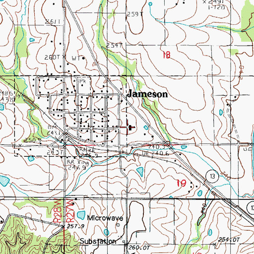 Topographic Map of North Daviess High School, MO