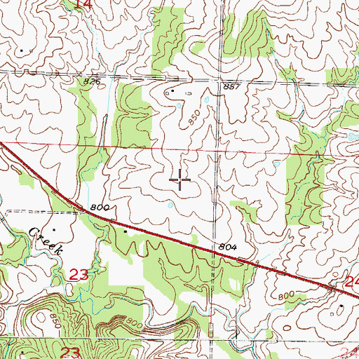 Topographic Map of Sherwood Middle School, MO