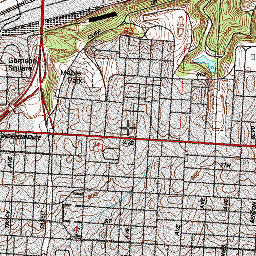Topographic Map of Don Bosco Education Center, MO