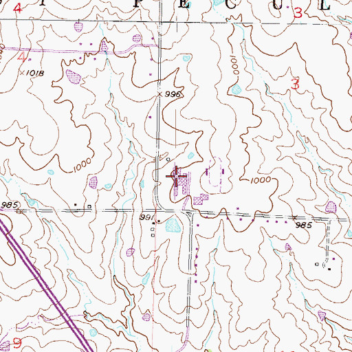 Topographic Map of Raymore - Peculiar Freshman Center, MO