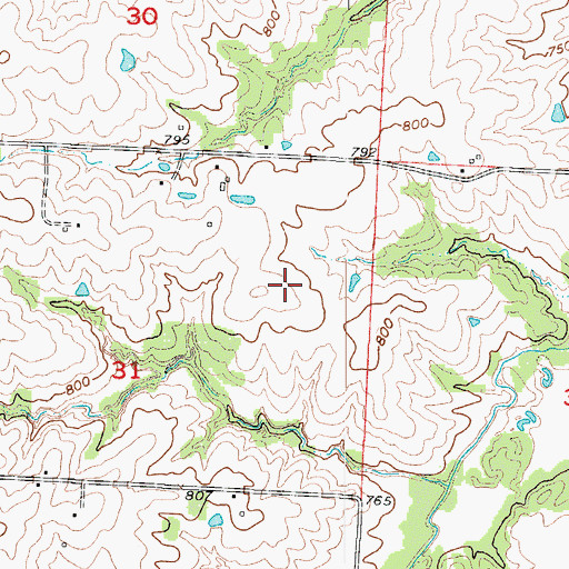 Topographic Map of Warrensburg High School, MO