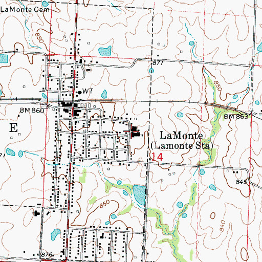 Topographic Map of La Monte Elementary School, MO