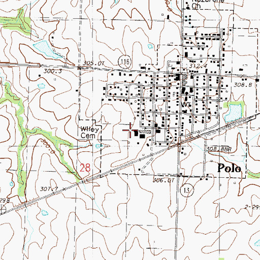 Topographic Map of Polo High School, MO