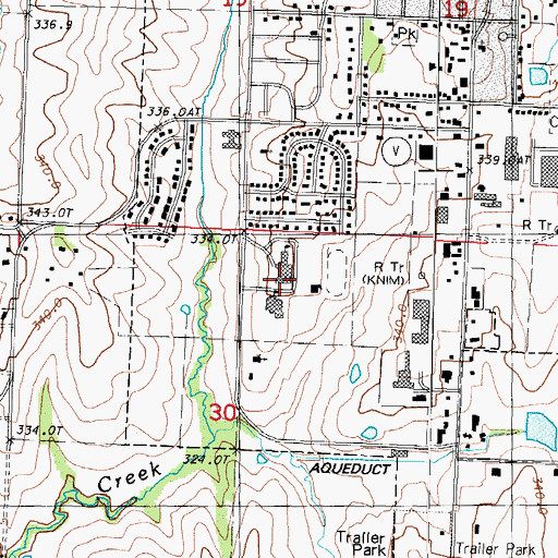 Topographic Map of Maryville High School, MO