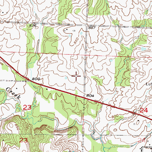 Topographic Map of Sherwood High School, MO
