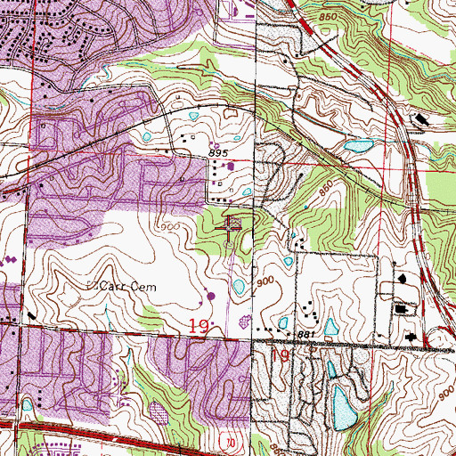 Topographic Map of William Yates Elementary School, MO
