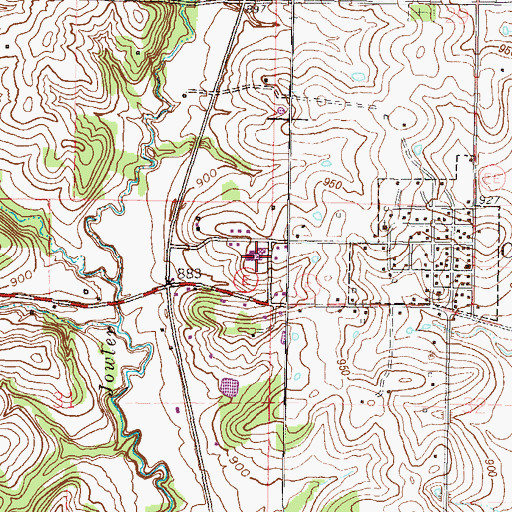 Topographic Map of North Platte Elementary School, MO