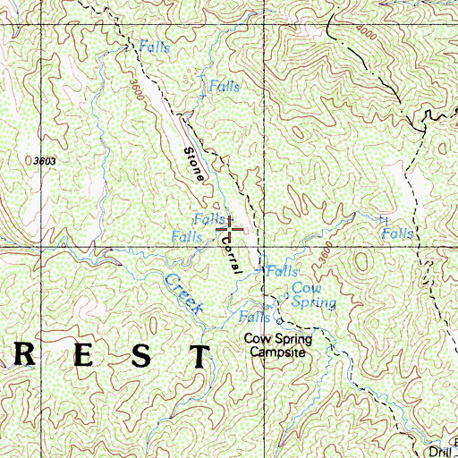 Topographic Map of Stone Corral, CA