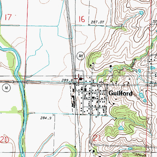 Topographic Map of South Nodaway Elementary School, MO