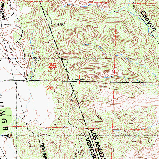 Topographic Map of Hungry Valley State Vehicular Recreation Area, CA