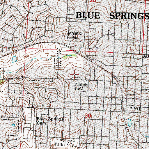 Topographic Map of Georgeff - Baker Middle School, MO