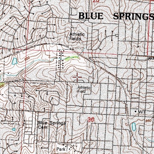 Topographic Map of Georgeff - Baker Middle School, MO