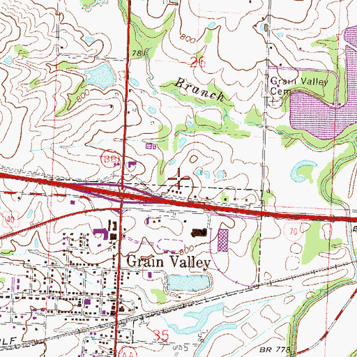 Topographic Map of Matthews Elementary School, MO
