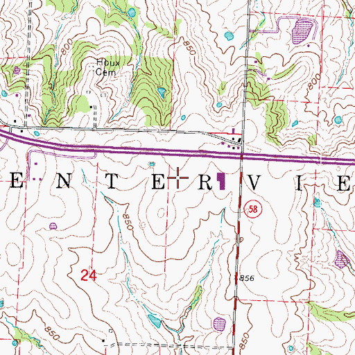 Topographic Map of Crest Ridge Middle School, MO