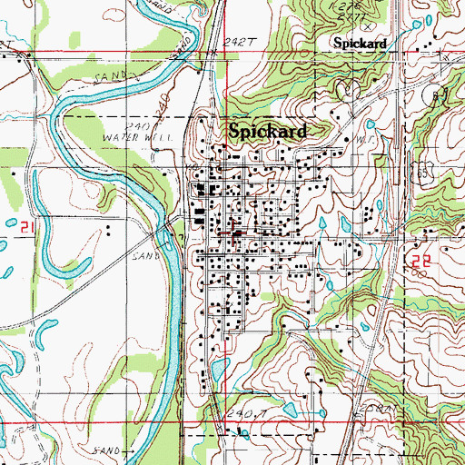 Topographic Map of Spickard Elementary School, MO