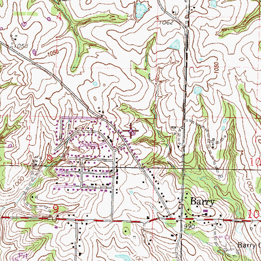 Topographic Map of Barry School, MO